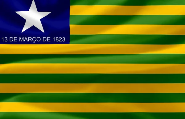Piaui dalgalı bayrak illüstrasyon. — Stok fotoğraf