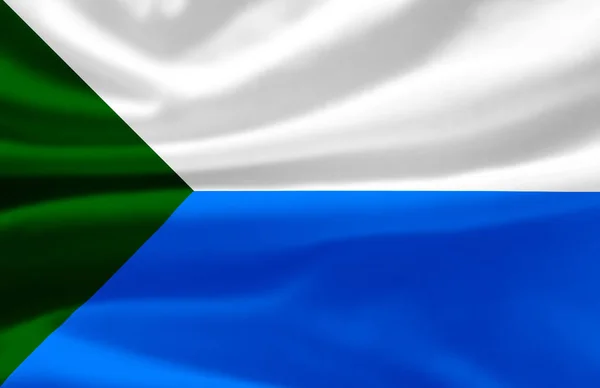 Khabarovsk zwaaiende vlag illustratie. — Stockfoto