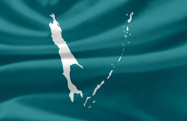Sakhalin bayrak illüstrasyon sallayarak.