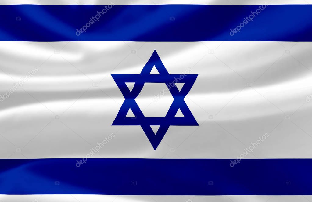 Israel waving flag illustration.