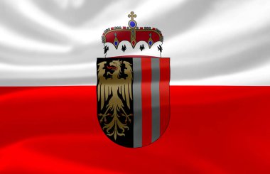 Yukarı Avusturya bayrak illüstrasyon sallayarak.