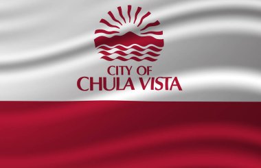 Chula Vista California dalga illüstrasyon sallayarak.