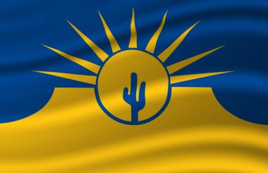 Mesa Arizona bayrak illüstrasyon sallayarak.