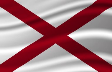 Alabama bayrak illüstrasyon sallayarak.