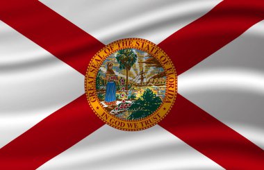 Florida dalgalı bayrak illüstrasyon.