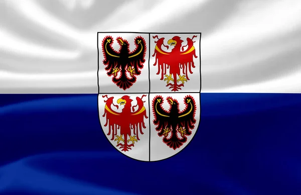 Trentino-Zuid-Tirol wuivende vlag illustratie. — Stockfoto