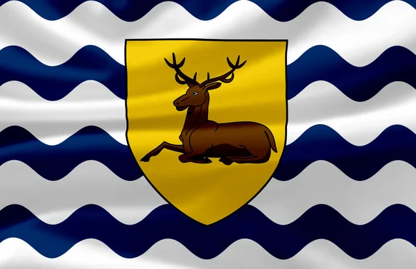 Condado de Hertfordshire ondeando bandera ilustración . —  Fotos de Stock
