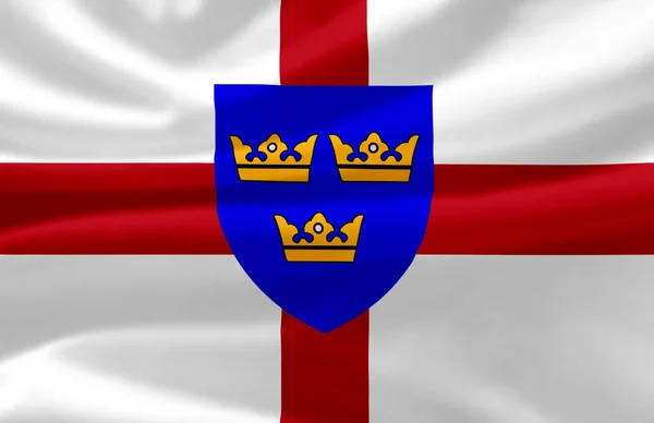 East Anglia ondeando bandera ilustración . —  Fotos de Stock