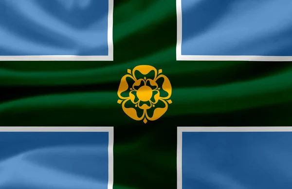 Derbyshire acenando ilustração bandeira . — Fotografia de Stock