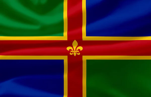 Ilustração da bandeira ondulante de Lincolnshire . — Fotografia de Stock