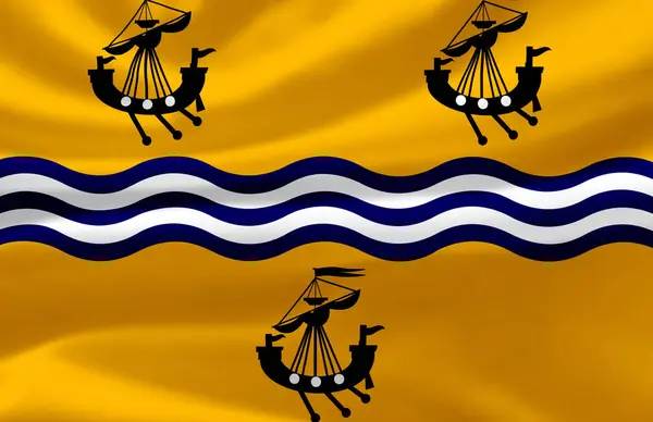 西洋諸島協議会旗のイラストを振って. — ストック写真