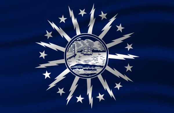 Buffalo New York waving flag illustration. — Stock Photo, Image