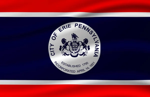 Erie Pennsylvania zwaaiende vlag illustratie. — Stockfoto