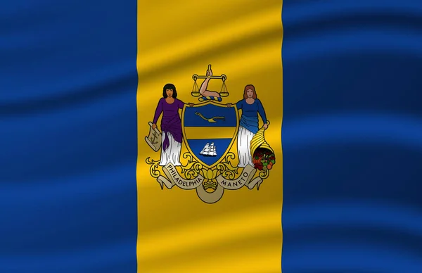 Philadelphia Pennsylvania viftande flagga illustration. — Stockfoto