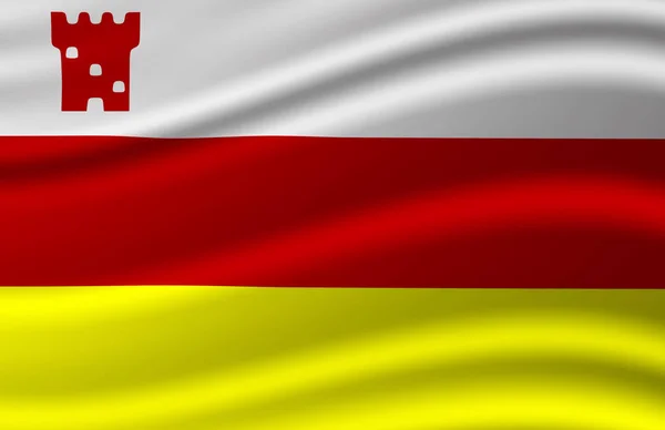 Santa Barbara Kalifornien schwenkt Flagge Illustration. — Stockfoto