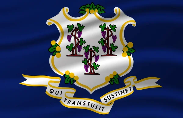 Connecticut wuivende vlag illustratie. — Stockfoto