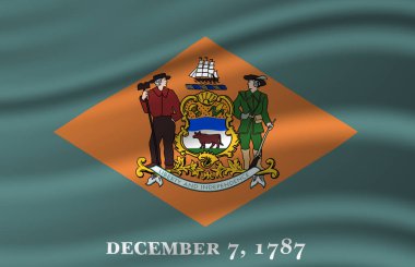 Delaware bayrak illüstrasyon sallayarak.