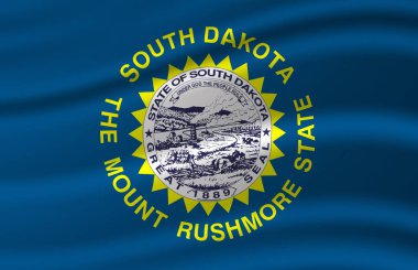 Güney Dakota bayrak illüstrasyon sallayarak.