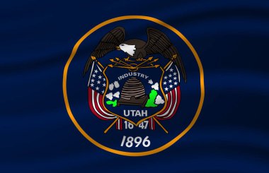 Utah dalgalı bayrak illüstrasyon.