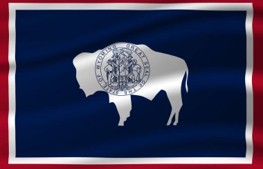 Wyoming bayrak sallama illüstrasyonu.