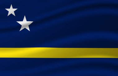 Curacao dalgalı bayrak illüstrasyon.