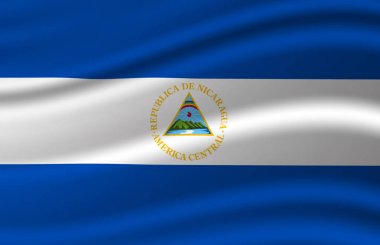 Nikaragua bayrak illüstrasyon sallayarak.