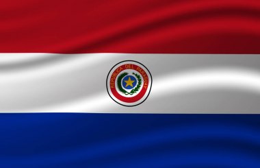 Paraguay bayrak illüstrasyon sallayarak.