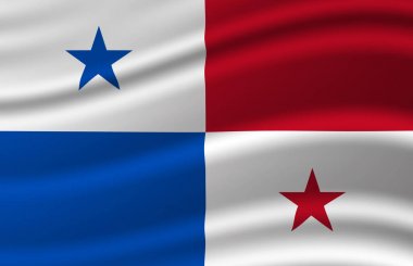 Panama bayrak illüstrasyon sallayarak.