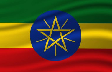 Etiyopya bayrak illüstrasyon sallayarak.