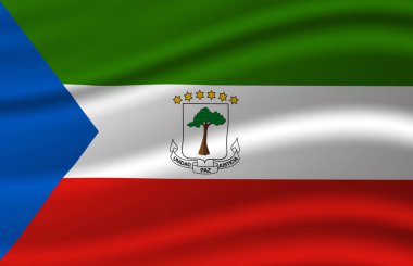 Ekvator Ginesi bayrak illüstrasyon sallayarak.