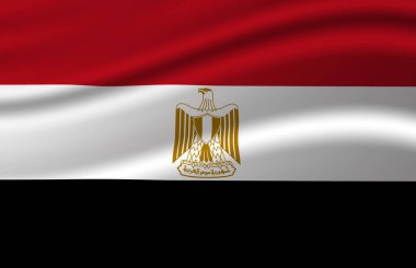 Mısır bayrak illüstrasyon sallayarak.