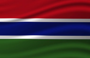 Gambiya dalgalı bayrak illüstrasyon.
