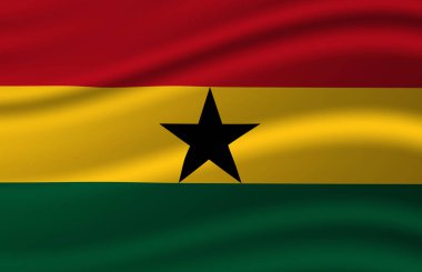 Gana dalgalı bayrak illüstrasyon.