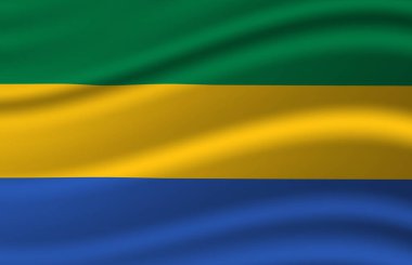 Gabun dalgalı bayrak illüstrasyon.