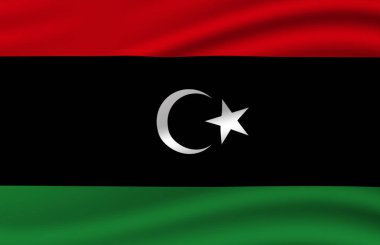 Libya bayrak illüstrasyon sallayarak.