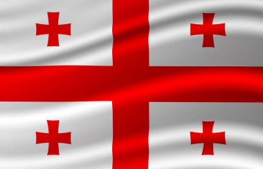 Gürcistan bayrak illüstrasyon sallayarak.