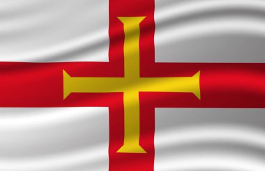 Guernsey bayrak illüstrasyon sallayarak.