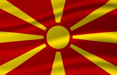 Makedonya bayrak illüstrasyonu sallıyor.