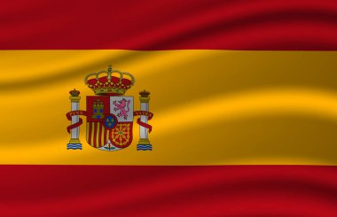 İspanya bayrak illüstrasyon sallayarak.