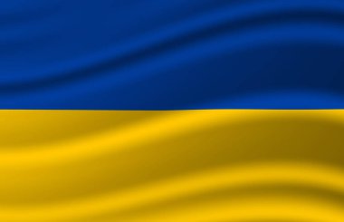 Ukrayna bayrak illüstrasyon sallayarak.