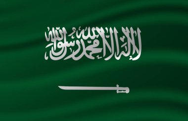 Suudi Arabistan bayrak illüstrasyon sallayarak.