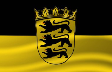 Baden-Wuerttemberg bayrak illüstrasyon sallayarak.