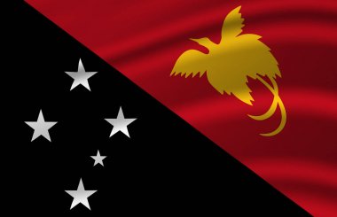 Papua Yeni Gine bayrak illüstrasyon sallayarak.