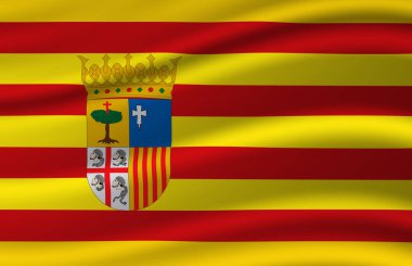 Aragon dalgalı bayrak illüstrasyon.