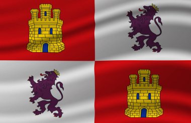 Castilla Y Leon bayrak illüstrasyon sallayarak.