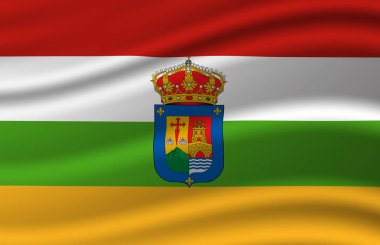 La Rioja dalgalı bayrak illüstrasyon.