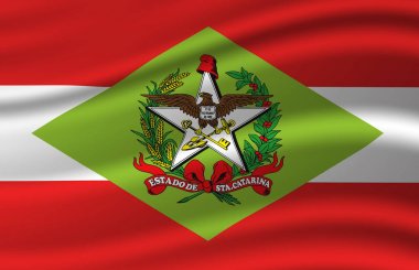 Santa Catarina dalgalı bayrak illüstrasyon.