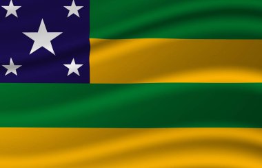 Sergipe dalgalı bayrak illüstrasyon.