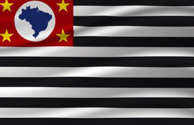 Sao Paulo bayrak illüstrasyon sallayarak.