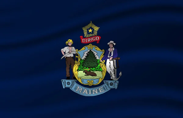 Maine zwaaiende vlag illustratie. — Stockfoto